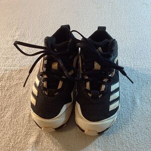 adidas Kids Black and White Baseball Cleats